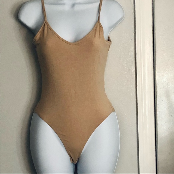 Tan Strappy Bodysuit - Picture 1 of 2